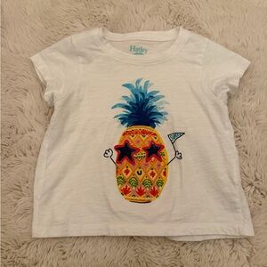 Toddler 3T Hatley White Tee with Colorful Pineapple Design